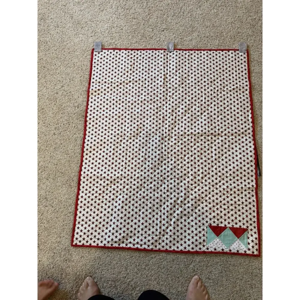 Hoffman Fabrics 3D Fireworks Quilted Wall Hanging 36x42 4th of July w/Glasses